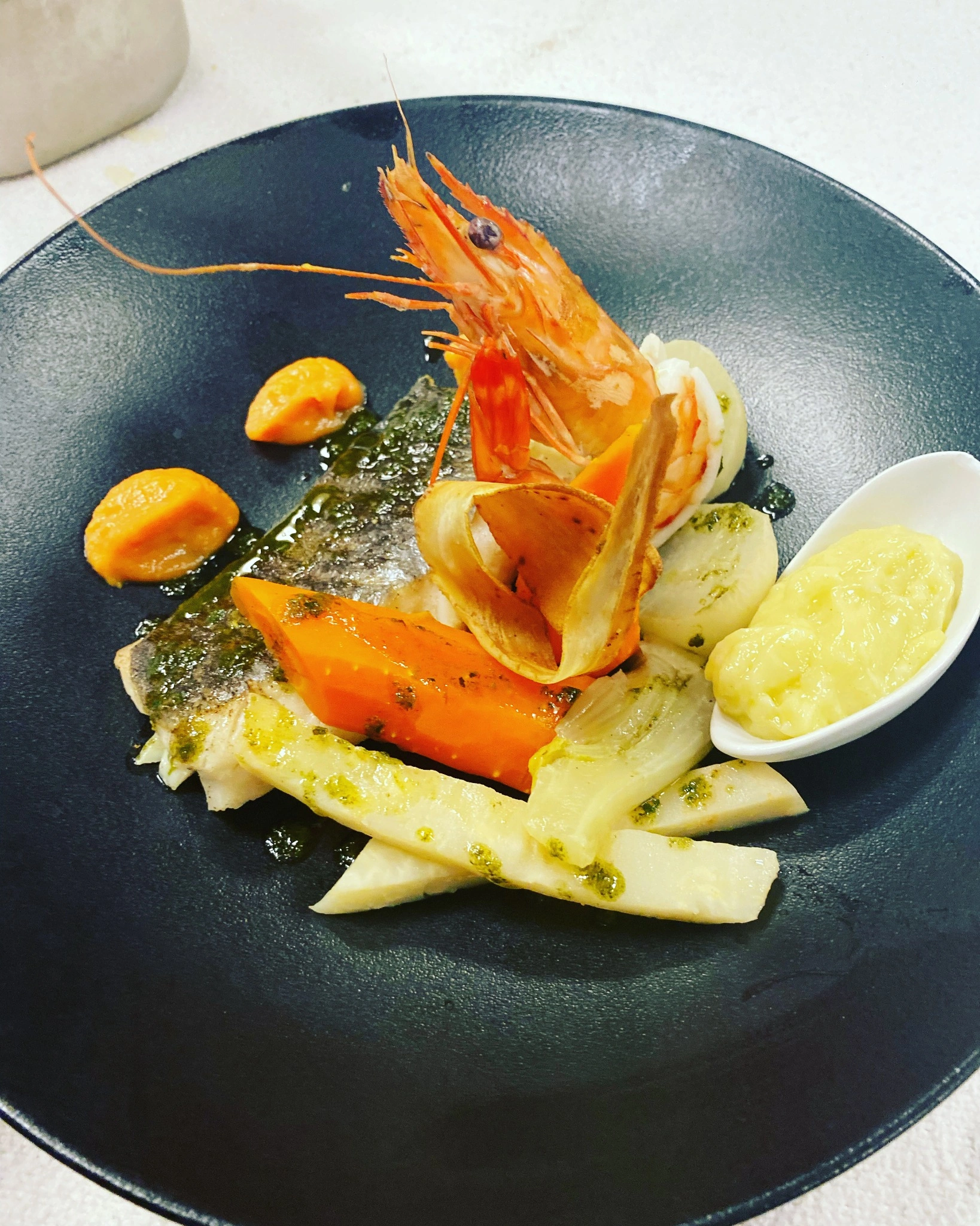 plat-poisson-gambas-hotel-saint-benoit